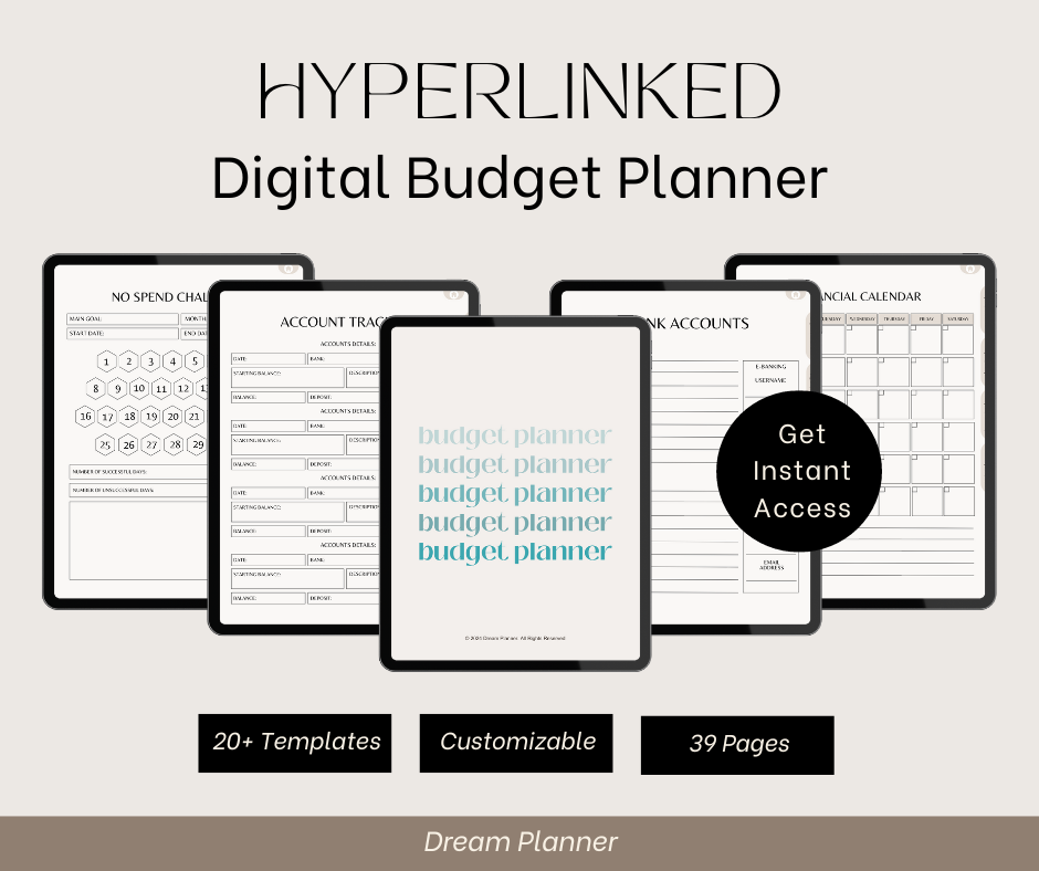 Hyperlinked Digital Budget Planner